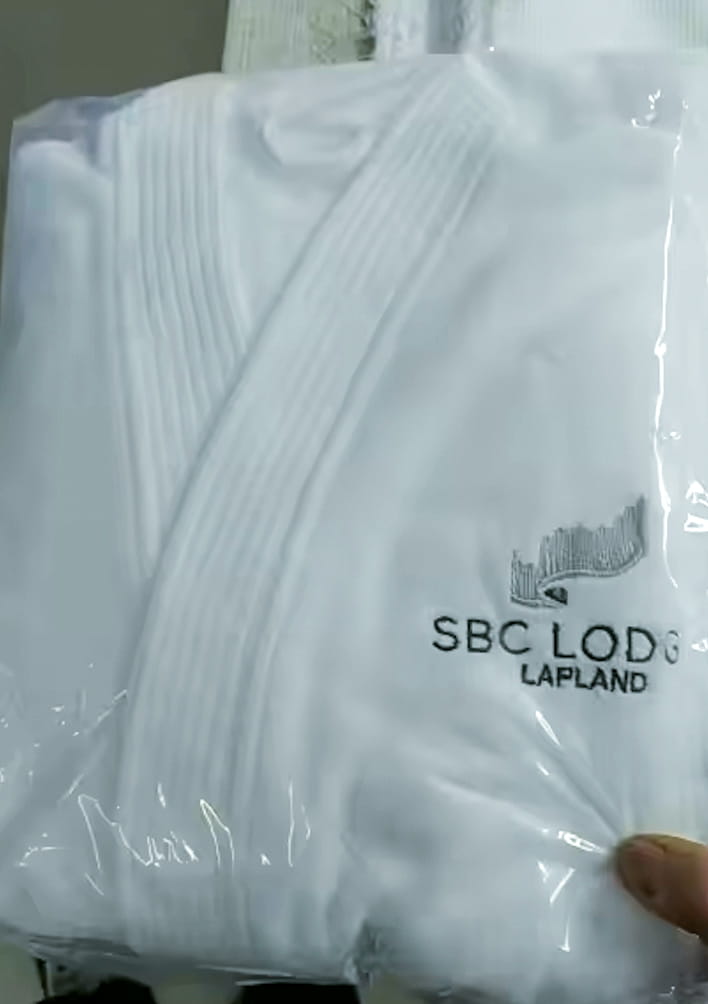 SBC-branded bathrobe