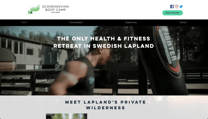 Scandinavian Boot Camp website